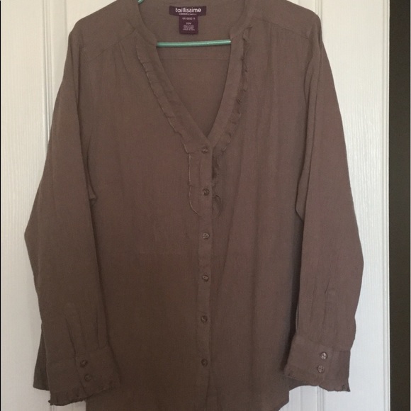 Tops - Sz 20W taupe/mocha top, NWOT-PRICE FIRM